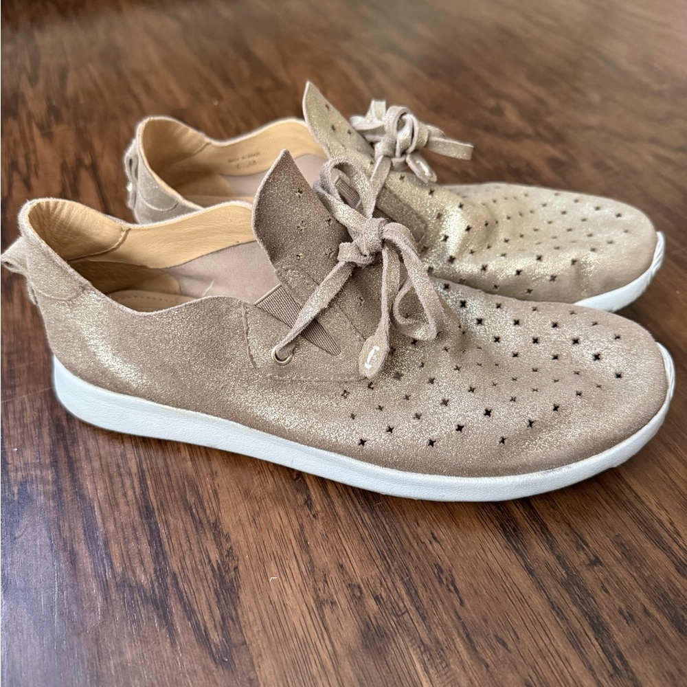 Women's Nurture Gold Perforated Sneakers